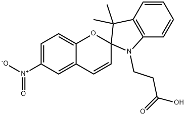 1-(beta-carboxyethyl)-3,3-dimethyl-6'-nitrospiro(indoline- 2,2'-2H-benzopyran) Structure