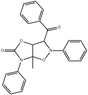 3-ベンゾイル-3,3a,6,6a-テトラヒドロ-6a-メチル-2,6-ジフェニルオキサゾロ[5,4-d]イソオキサゾール-5(2H)-オン 化学構造式