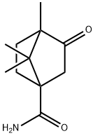 4,7,7-トリメチル-3-オキソビシクロ[2.2.1]ヘプタン-1-カルボキサミド 化学構造式