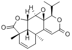 (1aR,10aβ,10bα)-2β-イソプロピル-5bα,8aβ-ジメチル-8bβ,9,10a,10b-テトラヒドロ-4H,6H-フロ[2',3',4':4,5]オキシレノ[2,3]ナフト[2,1-c]ピラン-4,9-ジオン 化学構造式