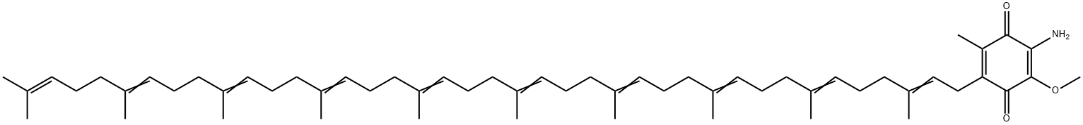 2-amino-5-(3,7,11,15,19,23,27,31,35,39-decamethyl-2,6,10,14,18,22,26,30,34,38-tetracontanedecaenyl)-3-methoxy-6-methyl-p-benzoquinone Structure