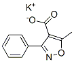 5-メチル-3-フェニル-4-イソオキサゾールカルボン酸カリウム 化学構造式