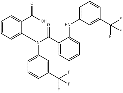 Benzoic  acid,  2-[[3-(trifluoromethyl)phenyl][2-[[3-(trifluoromethyl)phenyl]amino]benzoyl]amino]- Structure