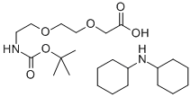 2-[2-(叔丁氧羰基氨基)乙氧基]乙氧基乙酸二环己胺盐, 560088-79-1, 结构式