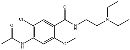 4-(acetylamino)-5-chloro-N-[2-(diethylamino)ethyl]-2-methoxybenzamide Struktur
