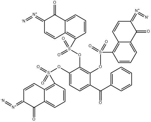 三(6-重氮-5-氧代-5,6-二氢-1-萘磺酸)-4-苯甲酰基-1,2,3-苯三(酚)酯, 5610-94-6, 结构式