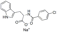 sodium N-(4-chlorobenzoyl)-L-tryptophanate Struktur