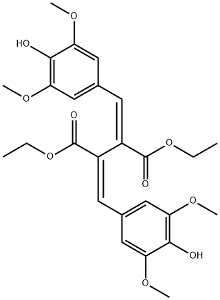 2,3-Bis[(E)-(4-hydroxy-3,5-dimethoxyphenyl)methylene]butanedioic acid diethyl ester Struktur