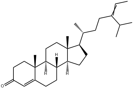 スチグマスタ-4,24(28)-ジエン-3-オン 化学構造式