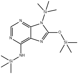 N,9-Bis(trimethylsilyl)-8-[(trimethylsilyl)oxy]-9H-purin-6-amine Struktur
