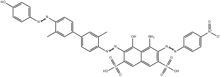 4-amino-5-hydroxy-6-[[4'-[(4-hydroxyphenyl)azo]-3,3'-dimethyl[1,1'-biphenyl]-4-yl]azo]-3-[(4-nitrophenyl)azo]naphthalene-2,7-disulphonic acid Structure