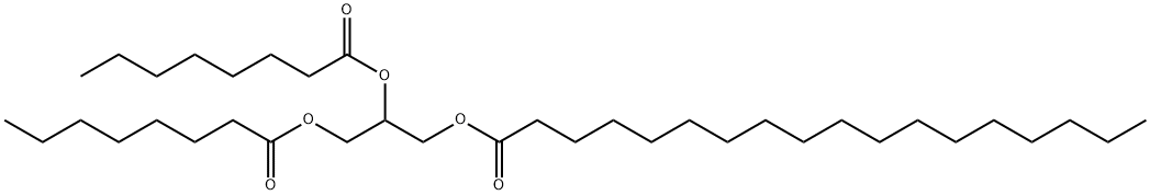 オクタデカン酸2,3-ビス[(1-オキソオクチル)オキシ]プロピル 化学構造式