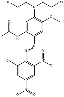 N-[5-[bis(2-hydroxyethyl)amino]-2-[(2-chloro-4,6-dinitrophenyl)azo]-4-methoxyphenyl]acetamide Struktur