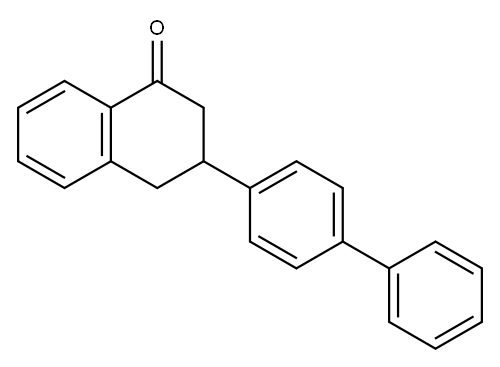 3-(1,1'-ビフェニル-4-イル)-3,4-ジヒドロナフタレン-1(2H)-オン 化学構造式