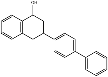 3-(1,1'-ビフェニル-4-イル)-1,2,3,4-テトラヒドロナフタレン-1-オール 化学構造式