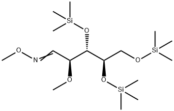 2-O-Methyl-3-O,4-O,5-O-tris(trimethylsilyl)-D-ribose O-methyl oxime Struktur