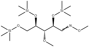 3-O-Methyl-2-O,4-O,5-O-tris(trimethylsilyl)-D-ribose O-methyl oxime Structure