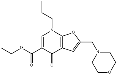 Furo[2,3-b]pyridine-5-carboxylic  acid,  4,7-dihydro-2-(4-morpholinylmethyl)-4-oxo-7-propyl-,  ethyl  ester Structure