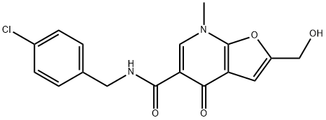 Furo[2,3-b]pyridine-5-carboxamide,  N-[(4-chlorophenyl)methyl]-4,7-dihydro-2-(hydroxymethyl)-7-methyl-4-oxo- Structure
