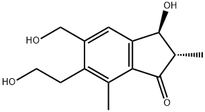 (2S,3S)-2,3-ジヒドロ-3-ヒドロキシ-6-(2-ヒドロキシエチル)-5-ヒドロキシメチル-2,7-ジメチル-1H-インデン-1-オン 化学構造式