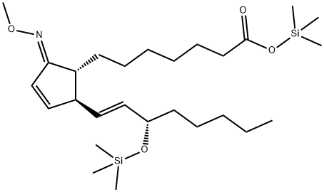 (9E,13E,15S)-9-(Methoxyimino)-15-(trimethylsiloxy)prosta-10,13-dien-1-oic acid trimethylsilyl ester Structure