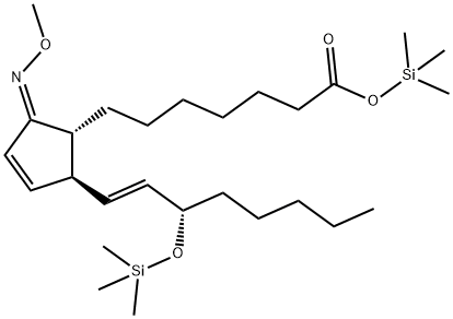 (9Z,13E,15S)-9-(Methoxyimino)-15-(trimethylsiloxy)prosta-10,13-dien-1-oic acid trimethylsilyl ester Structure