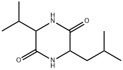 环-(亮氨酸-缬氨酸)二肽 结构式
