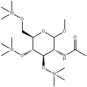 Methyl 2-(acetylamino)-3-O,4-O,6-O-tris(trimethylsilyl)-2-deoxy-D-glucopyranoside Struktur