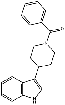 3-(1-ベンゾイル-4-ピペリジニル)-1H-インドール 化学構造式