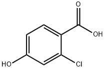 2-クロロ-4-ヒドロキシ安息香酸 化学構造式