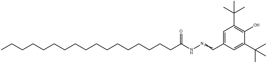 N'-(4-ヒドロキシ-3,5-ジ-tert-ブチルベンジリデン)ステアリン酸ヒドラジド 化学構造式