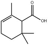 2,6,6-trimethylcyclohex-2-ene-1-carboxylic acid Struktur
