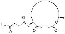こはく酸1-[(3E,6S,16R)-2,5-ジオキソ-16-メチル-1-オキサ-3-シクロヘキサデセン-6-イル] 化学構造式