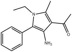 1-(4-アミノ-1-エチル-2-メチル-5-フェニル-1H-ピロール-3-イル)エタノン 化学構造式