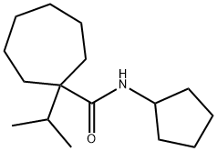N-cyclopentyl-1-isopropylcycloheptanecarboxamide Structure