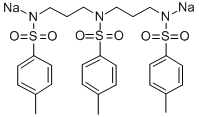N,N′,N′′-三甲苯磺酰基-3,3′-亚氨基双(丙胺) 二钠盐 结构式