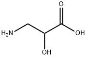 DL-3-アミノ-2-ヒドロキシプロピオン酸 化学構造式