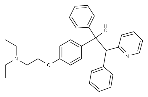 1-(4-Diethylaminoethoxyphenyl)-1,2-di(phenyl)-2-(2-pyridyl)ethanol Structure