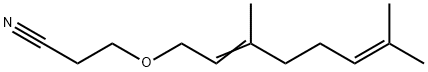 3-[(3,7-ジメチル-2,6-オクタジエニル)オキシ]プロパンニトリル 化学構造式