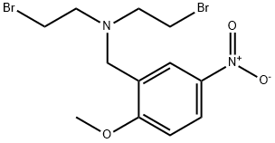 N,N-ビス(2-ブロモエチル)-2-メトキシ-5-ニトロベンジルアミン 化学構造式