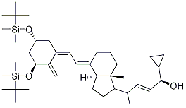 (R,E)-4-((1R,3aS,7aR,E)-4-((E)-2-((3S,5R)-3,5-bis(tert-butyldiMethylsilyloxy)-2-Methylenecyclohexylidene)ethylidene)-7a-Methyloctahydro-1H-inden-1-yl)-1-cyclopropylpent-2-en-1-ol Structure