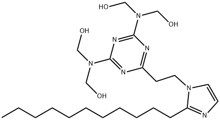 [[6-[2-(2-ウンデシル-1H-イミダゾール-1-イル)エチル]-1,3,5-トリアジン-2,4-ジイル]ジニトリロ]テトラキスメタノール 化学構造式
