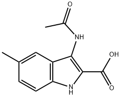 3-アセチルアミノ-5-メチル-1H-インドール-2-カルボン酸 化学構造式