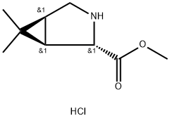 (1R,2S,5S)-6,6-ジメチル-3-アザビシクロ[3.1.0]ヘキサン-2-カルボン酸メチル塩酸塩 化学構造式
