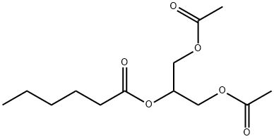 ヘキサン酸2-アセチルオキシ-1-[(アセチルオキシ)メチル]エチル 化学構造式