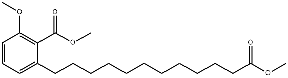 3-メトキシ-2-メトキシカルボニルベンゼンドデカン酸メチル 化学構造式