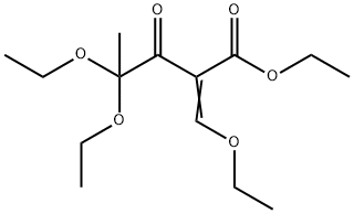 4,4-ジエトキシ-2-(エトキシメチレン)-3-オキソペンタン酸エチル 化学構造式