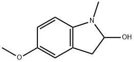 2,3-ジヒドロ-5-メトキシ-1-メチル-1H-インドール-2-オール 化学構造式