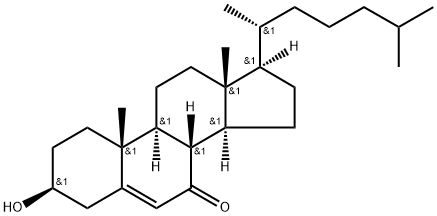 胆甾-3-羟基-5-烯-7-酮 结构式