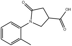 1-(2-メチルフェニル)-5-オキソピロリジン-3-カルボン酸 化学構造式